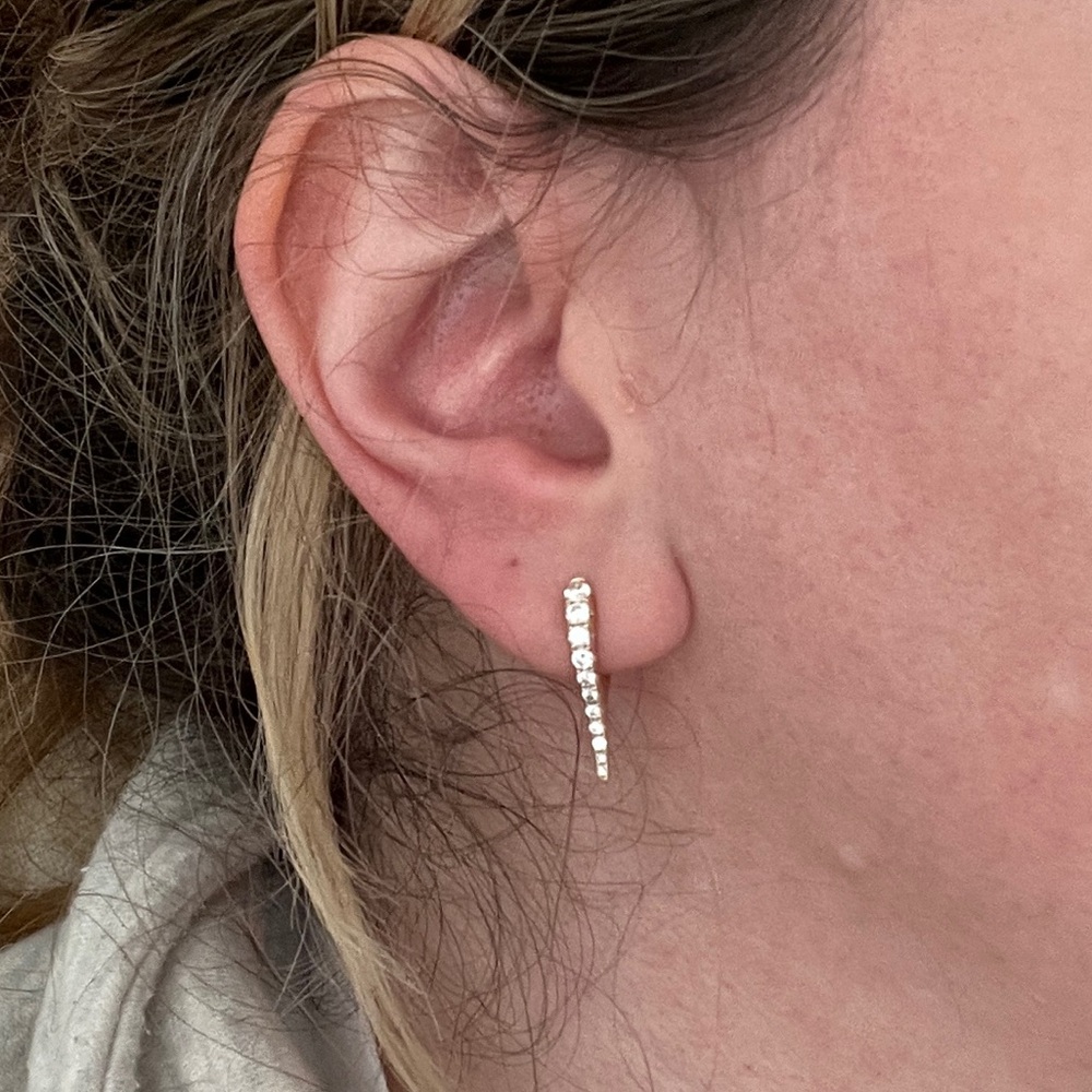 Diamond and 14k Gold Huggies